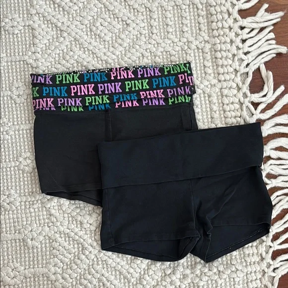 PINK Victoria's Secret Black Shorts with Pink Logo (Bundle) - Picture 4 of 6